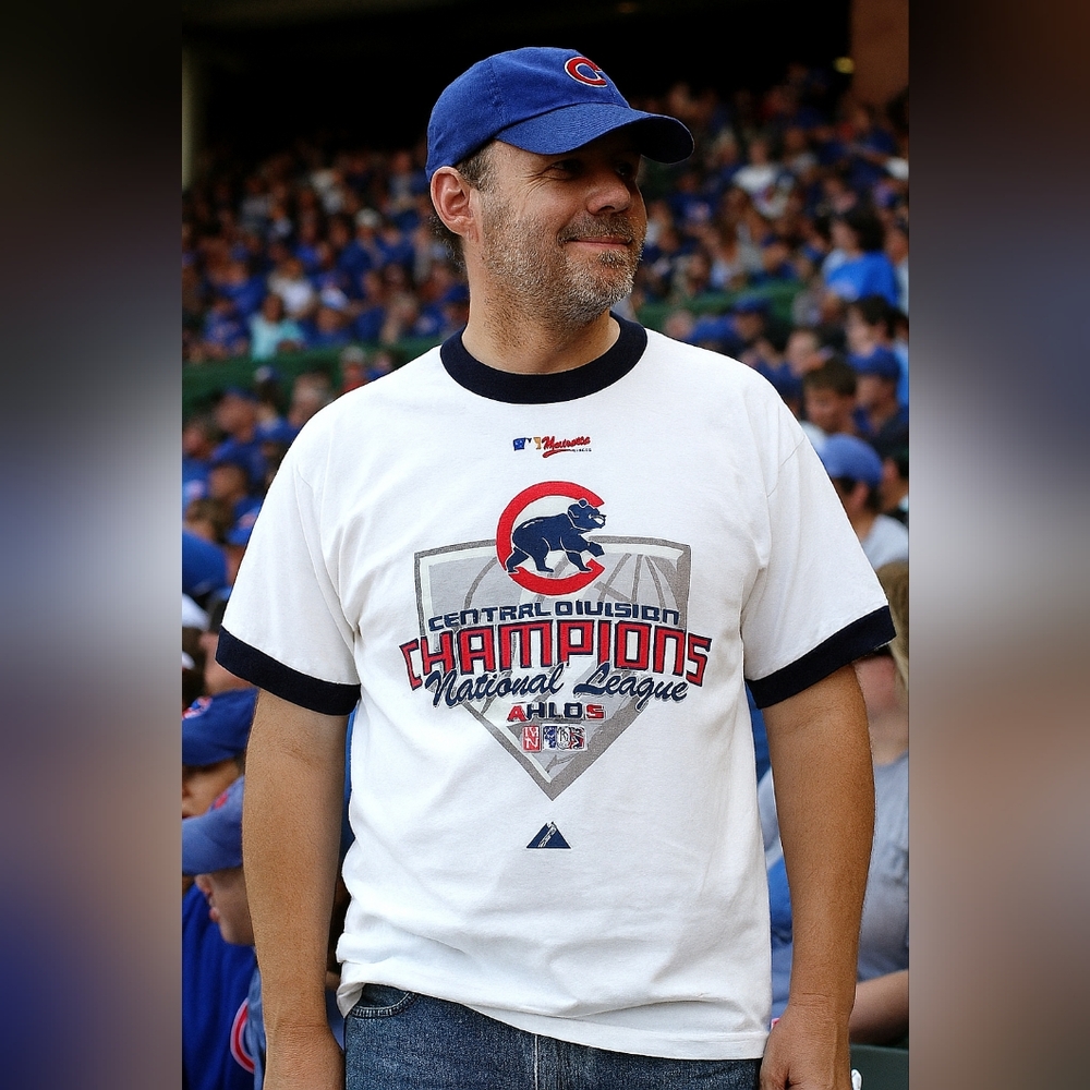 Chicago Cubs NL Division Champions T-Shirt Mens Size L Blue MLB Baseball Graphic